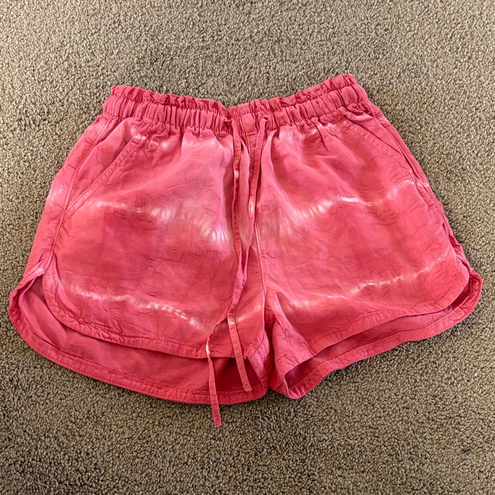 American Eagle Outfitters Pink Tie-Dye Athletic Drawstring Shorts